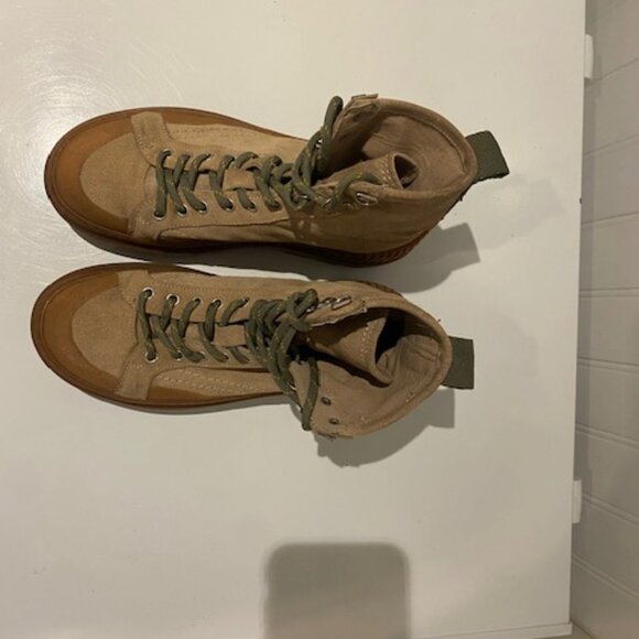 Zara Suede Military/ combat Style boots Beige Size 38 (7.5) - Picture 13 of 14